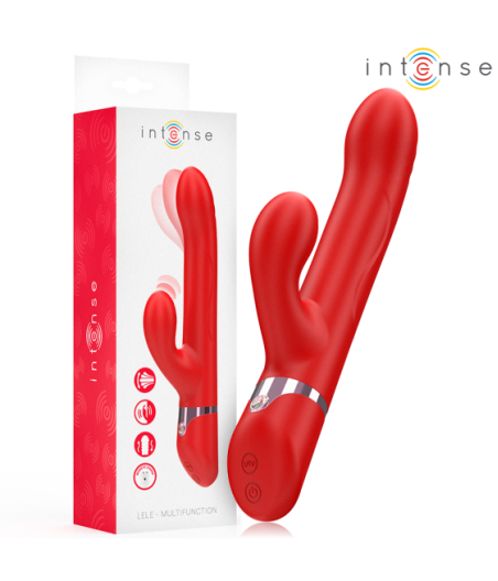 INTENSE - LELE VIBRATORE MULTIFUNZIONE ROTANTE E OSCILLANTE E STIMOLANTE ROSSO