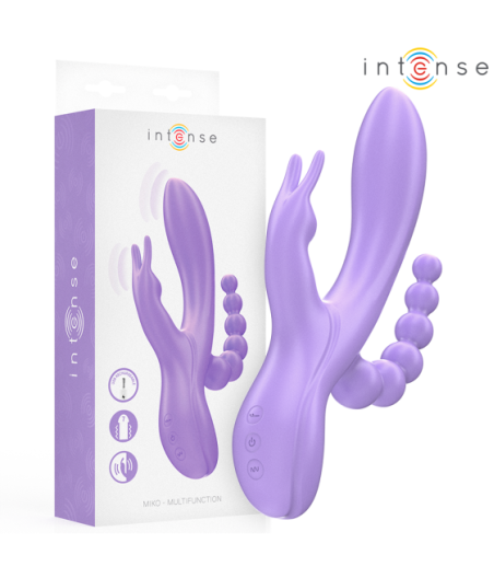 INTENSE - MIKO TRIPLO VIBRATORE CONIGLIO & STIMOLATORE & ANALE 7 VIBRAZIONI VIOLA