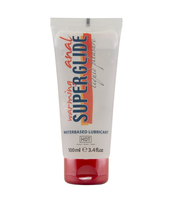 HOT - ANAL SUPERGLIDE LUBRIFICANTE LIQUIDO RISCALDANTE A BASE D'ACQUA 100 ML