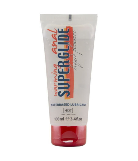 HOT - ANAL SUPERGLIDE LUBRIFICANTE LIQUIDO RISCALDANTE A BASE D'ACQUA 100 ML