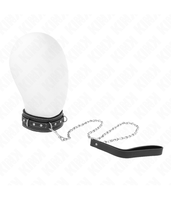 KINK - COLLANA IN PELLE PVC CON CINTURA 105 CM RIVETTO STRASS 41.5 X 4 CM