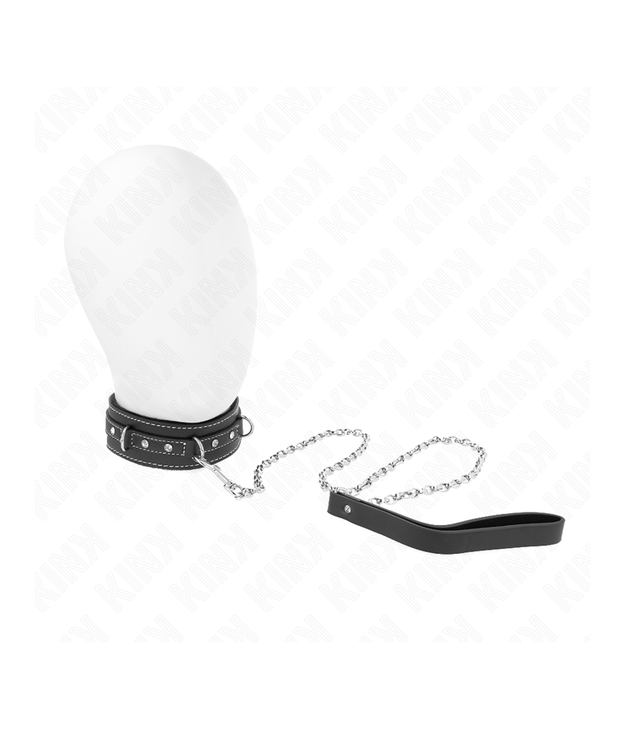 KINK - COLLANA IN PELLE PVC CON CINTURA 105 CM RIVETTO STRASS 41.5 X 4 CM