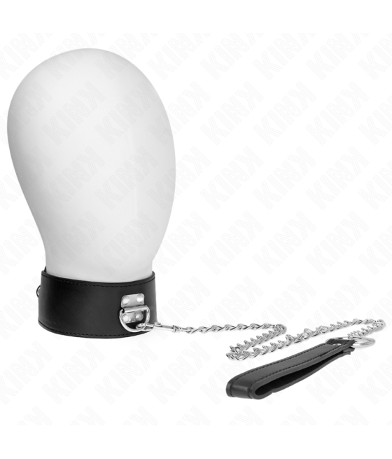 KINK - COLLANA CON CINTURA 65 CM CON CINTURINO LARGO NERO REGOLABILE 33,5-41 CM X 5 CM