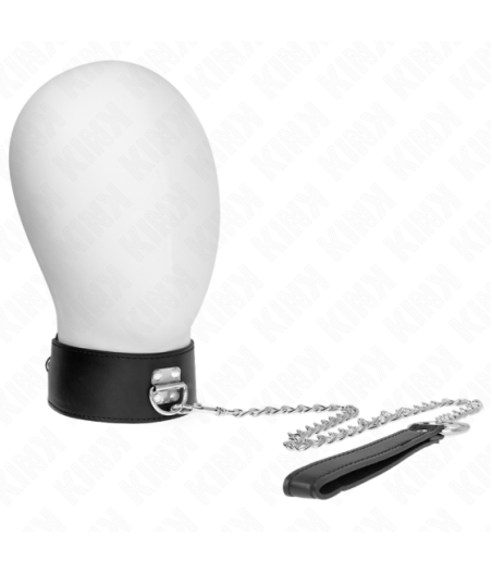 KINK - COLLANA CON CINTURA 65 CM CON CINTURINO LARGO NERO REGOLABILE 33,5-41 CM X 5 CM