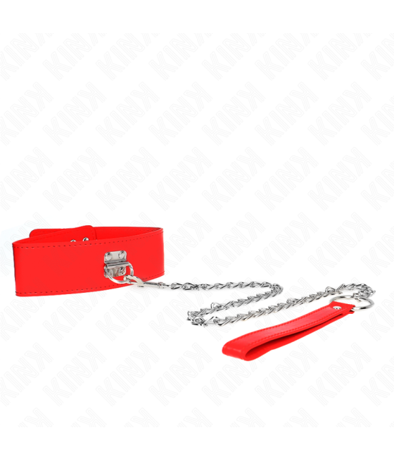 KINK - COLLANA CON CINTURA 65 CM CON LARGO CINTURINO ROSSO REGOLABILE 33,5-41 CM X 5 CM