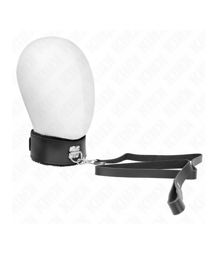 KINK - COLLANA CON CINTURA 116 CM CON CINTURINO IN PELLE NERA REGOLABILE 40-48 CM X 6 CM