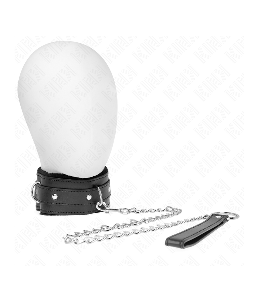 KINK - COLLARE CON GUINZAGLIO 65 CM CON RESTRIZIONI NERO 36-42 CM X 5,5 CM