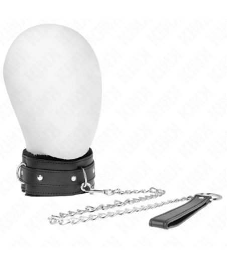 KINK - COLLARE CON GUINZAGLIO 65 CM CON RESTRIZIONI NERO 36-42 CM X 5,5 CM