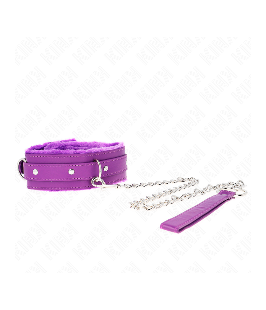 KINK - COLLARE CON GUINZAGLIO 65 CM CON RESTRIZIONI VIOLA 36-42 CM X 5,5 CM