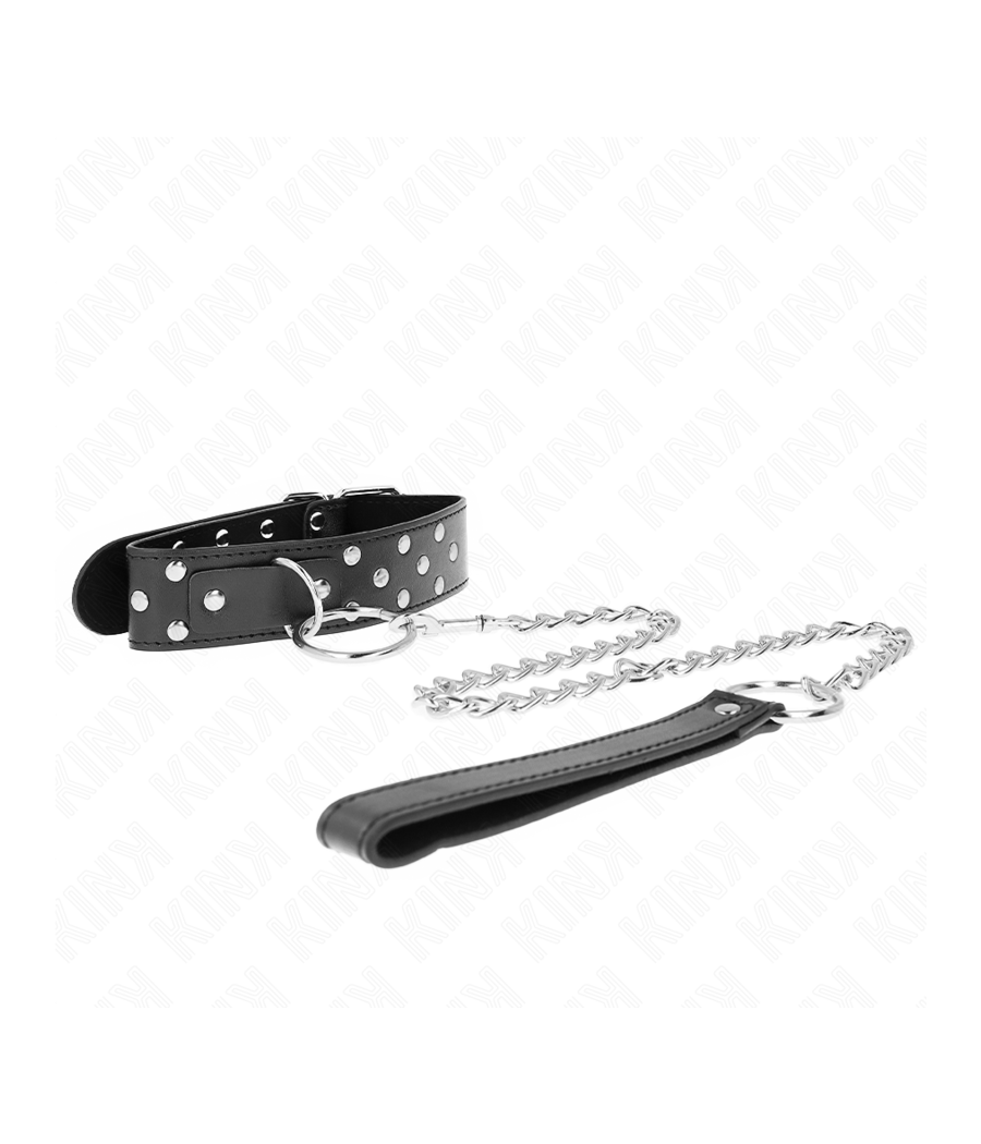 KINK - COLLANA CON CINTURINO AD ANELLO RIVETTO CON CINTURA 65 CM NERO REGOLABILE 36-50 CM X 3,8 CM