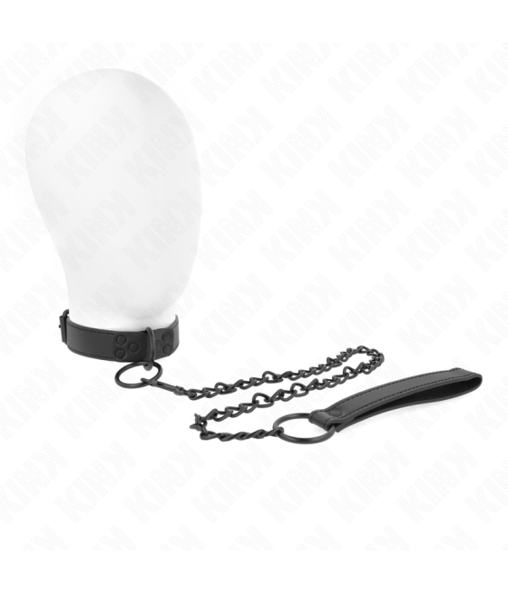 KINK - COLLARE CON GUINZAGLIO SCURO 65 CM REGOLABILE 37-54 CM X 3 CM