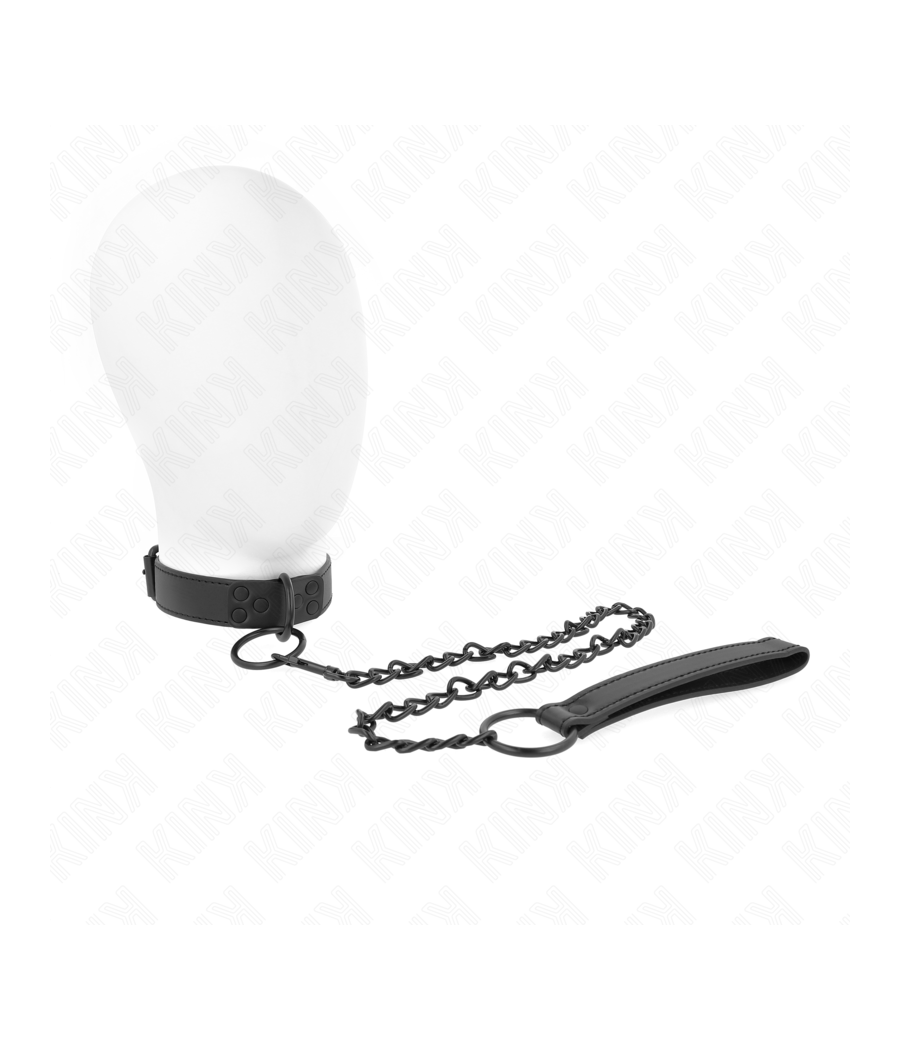 KINK - COLLARE CON GUINZAGLIO SCURO 65 CM REGOLABILE 37-54 CM X 3 CM