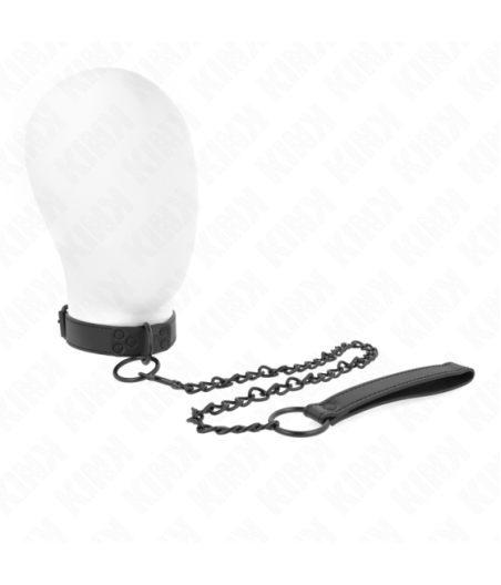 KINK - COLLARE CON GUINZAGLIO SCURO 65 CM REGOLABILE 37-54 CM X 3 CM