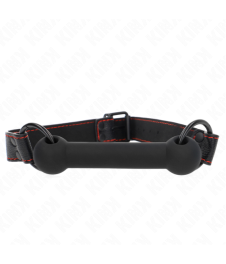 KINK - BONE GAG CON CINTURINO IN SIMILPELLE NERO REGOLABILE 41-57 CM