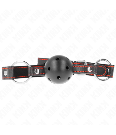 KINK - BALL GAG HOLLOW HARD NERO MODELLO 2 65 x 2,5 CM