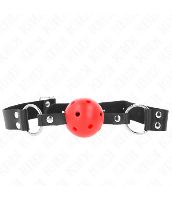 KINK - PALLA TRASPIRANTE BAVAGLIO 4 CM CON DOPPIO RIVETTO ROSSO 62,5 x 2,5 CM REGOLABILE 42-58 CM