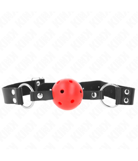 KINK - PALLA TRASPIRANTE BAVAGLIO 4 CM CON DOPPIO RIVETTO ROSSO 62,5 x 2,5 CM REGOLABILE 42-58 CM