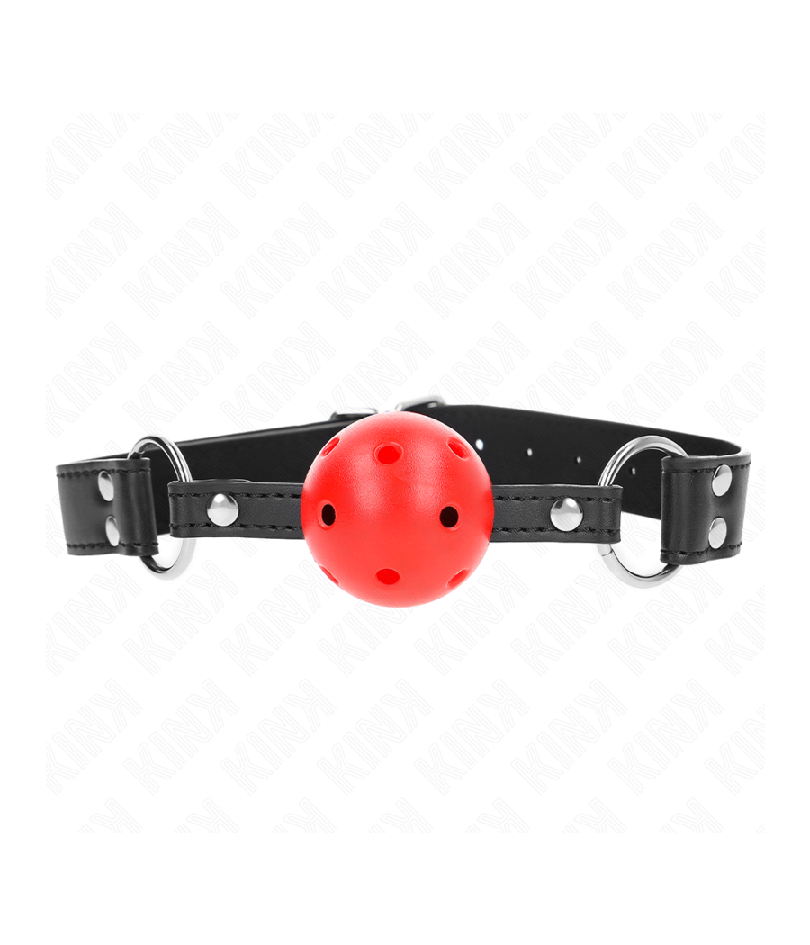 KINK - BAVAGLIO SFERA TRASPIRANTE 4 CM CON DOPPIO RIVETTO IN CUOIO 62,5 x 2,5 CM REGOLABILE 42-58 CM