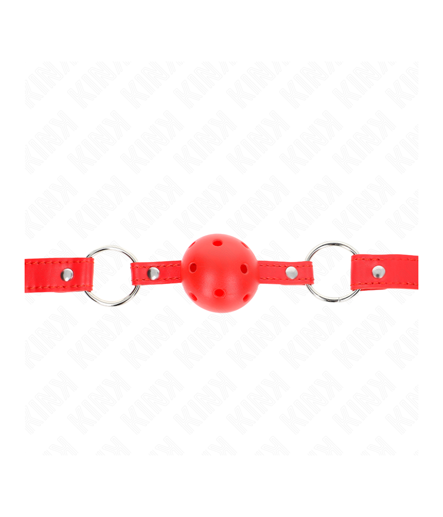 KINK - BAVAGLIO SFERA TRASPIRANTE 4 CM CON DOPPIO RIVETTO MODELLO 1 ROSSO 62,5 x 2,5 CM REGOLABILE 42-58 CM