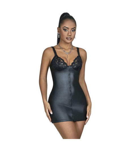 SUBBLIME - 957568 VESTIDO DE CUERO CON CREMALLERA NEGRO S/M