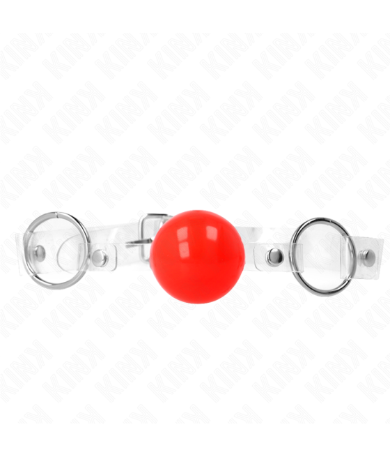 KINK - PALLA IN PVC TRASPARENTE ROSSA BAVAGLIO 4 CM REGOLABILE