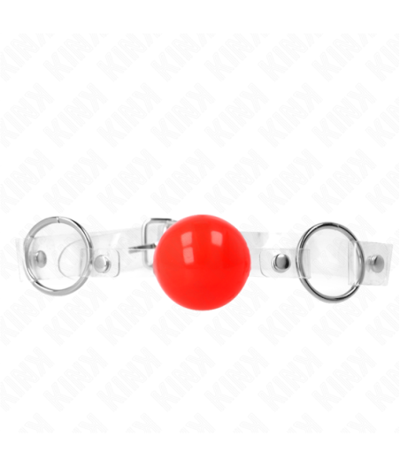 KINK - PALLA IN PVC TRASPARENTE ROSSA BAVAGLIO 4 CM REGOLABILE