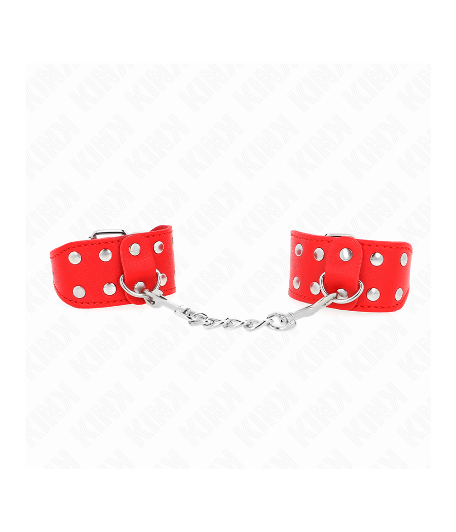 KINK - BRACCIALI CON DOPPIA LINEA DI BORCHIE REGOLABILI ROSSO