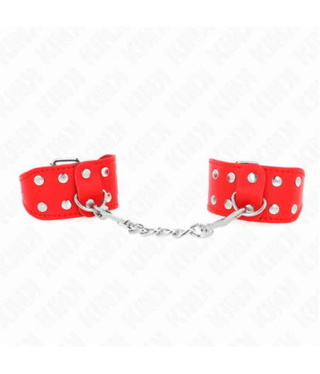 KINK - BRACCIALI CON DOPPIA LINEA DI BORCHIE REGOLABILI ROSSO