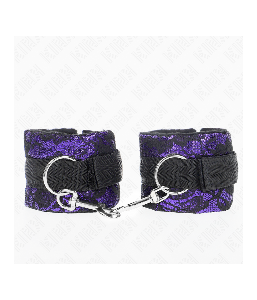 KINK - RESISTENZA DA POLSO CORTA IN PIZZO DI VELLUTO E FASCIA IN NYLON VIOLA/NERO 23 X 6,5 CM