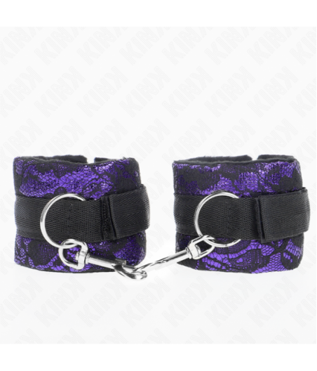 KINK - RESISTENZA DA POLSO CORTA IN PIZZO DI VELLUTO E FASCIA IN NYLON VIOLA/NERO 23 X 6,5 CM