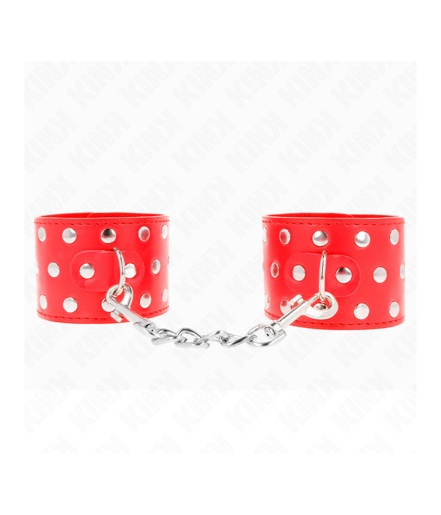 KINK - RESISTENZA DA POLSO CON CHIUSURA A SCATTO COMPLETA DI RIVETTI ROSSO REGOLABILE 19-24 CM X 5,5 CM