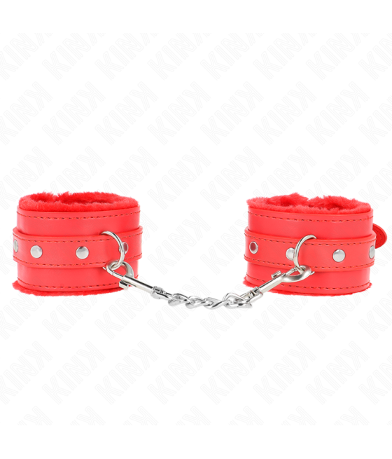 KINK - POGGIPOLSI PREMIUM IMBOTTITI IN PELLICCIA ROSSI CON CINTURA ROSSA REGOLABILE 17-29 CM X 6 CM