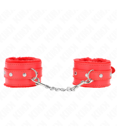 KINK - POGGIPOLSI PREMIUM IMBOTTITI IN PELLICCIA ROSSI CON CINTURA ROSSA REGOLABILE 17-29 CM X 6 CM