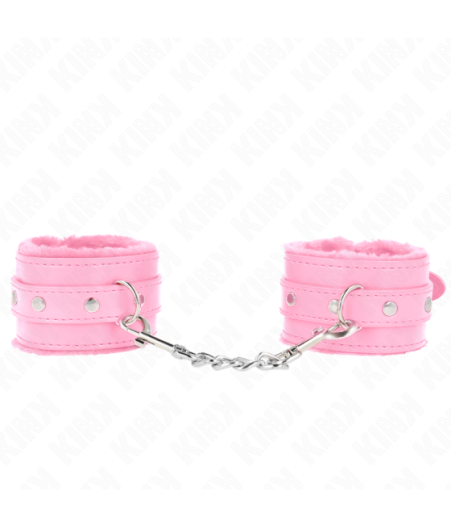 KINK - POGGIPOLSI PREMIUM RIVESTITI IN PELLICCIA ROSA CON CINTURA ROSA REGOLABILE 17-29 CM X 6 CM