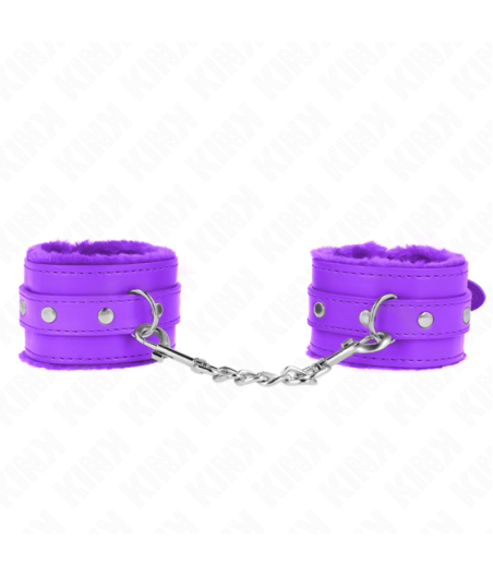 KINK - POGGIPOLSI PREMIUM IMBOTTITI IN PELLICCIA VIOLA CON CINTURA VIOLA REGOLABILE 17-29 CM X 6 CM