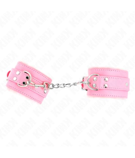 KINK - RESISTENZA DA POLSO IMBOTTITA IN PELLICCIA ROSA CON CINTURA ROSA REGOLABILE 17-29 CM X 6 CM