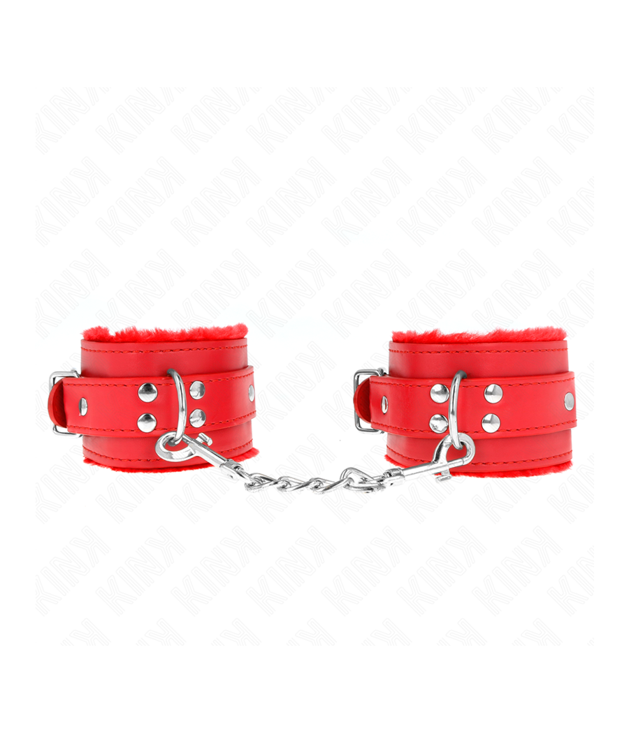 KINK - RESISTENZA DA POLSO IMBOTTITA IN PELLICCIA ROSSO CON CINTURA ROSSA REGOLABILE 17-29 CM X 6 CM