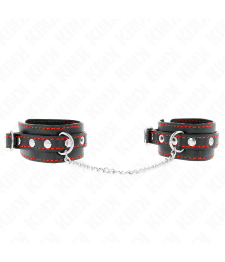 KINK - POTENZIALE DA POLSO PICCOLA NERA CON FODERA ROSSA REGOLABILE 14-24 CM X 3,5 CM
