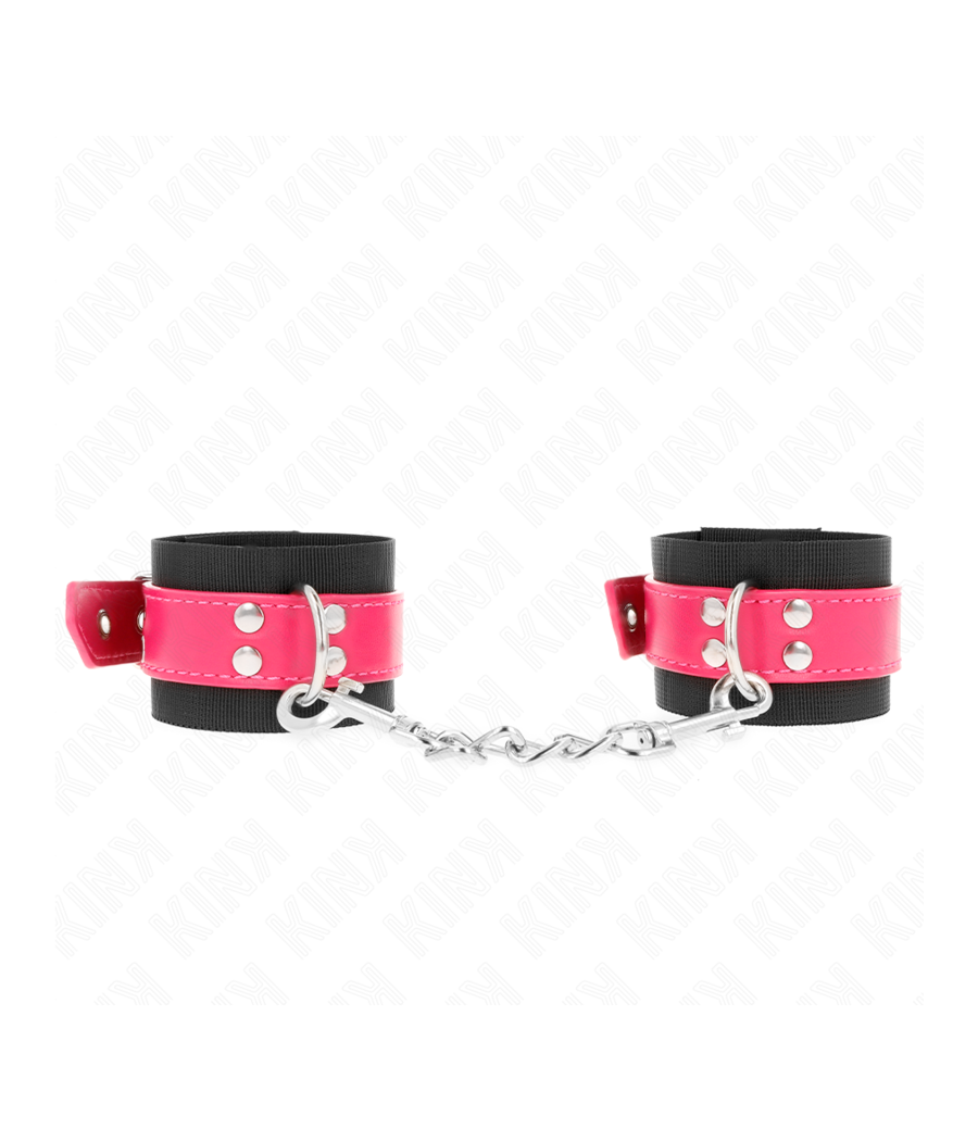 KINK - RESISTENZA DA POLSO IN NYLON NERO CON CINTURA IN SIMILPELLE ROSA LAMPONE REGOLABILE 19-29 CM X 5,1 CM