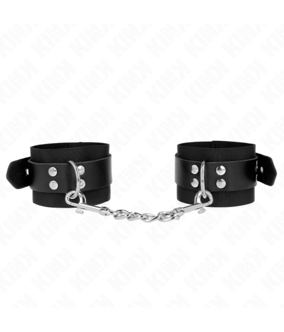 KINK - RESISTENZA DA POLSO IN NYLON NERO CON CINTURA IN PELLE NERA REGOLABILE 19-29 CM X 5,1 CM