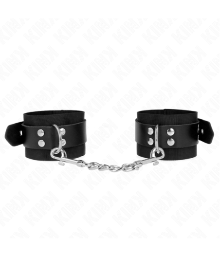 KINK - RESISTENZA DA POLSO IN NYLON NERO CON CINTURA IN PELLE NERA REGOLABILE 19-29 CM X 5,1 CM