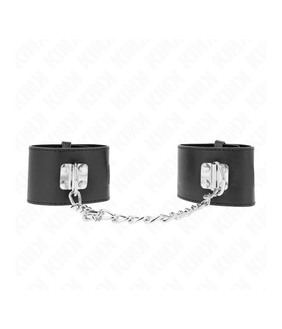 KINK - POLSO FISSO CON CATENA 30 CM E CHIUSURA LUCCHETTO NERO REGOLABILE 16-23 CM X 5,5 CM
