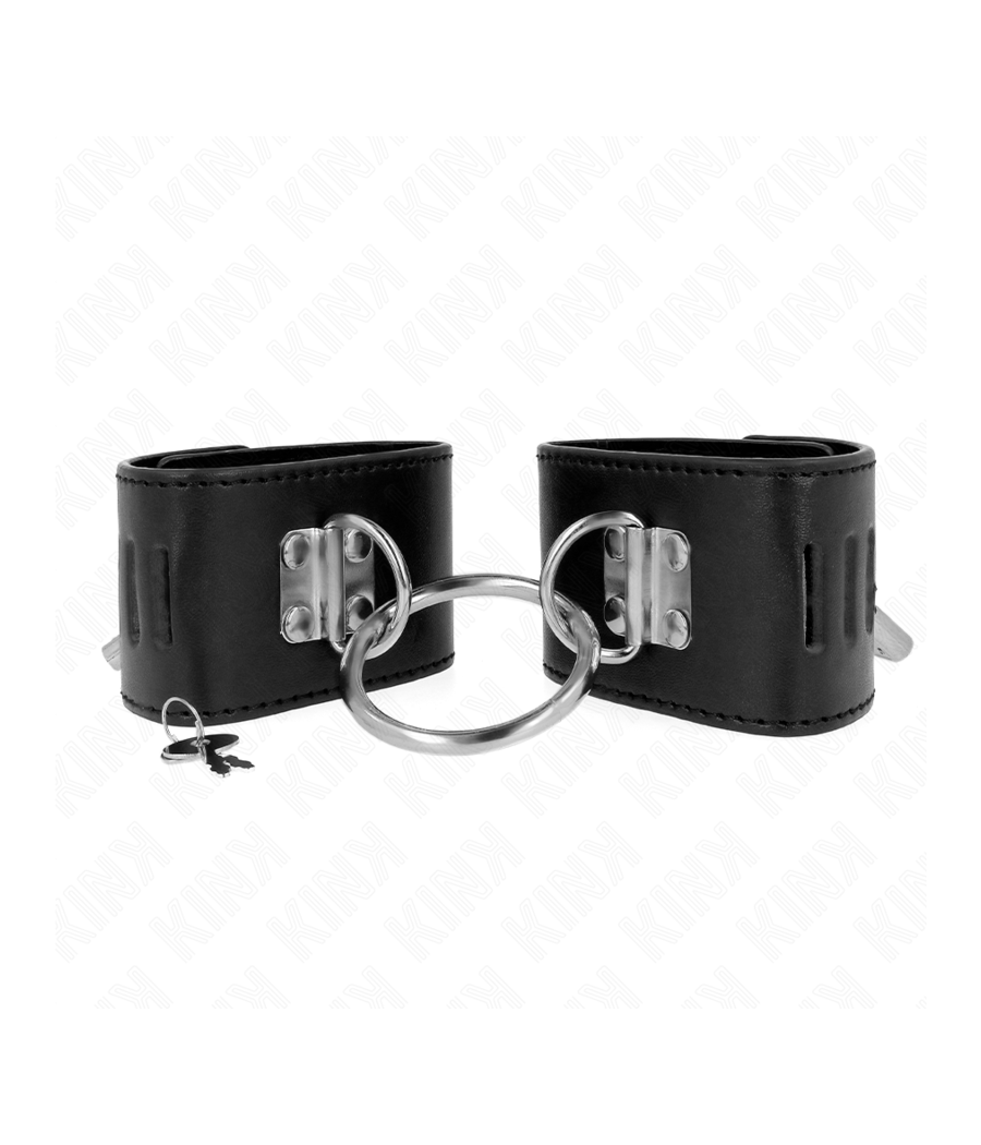 KINK - POLSO FISSO CON CHIUSURA AD ANELLO E LUCCHETTO NERO REGOLABILE 16-23 CM X 5,5 CM