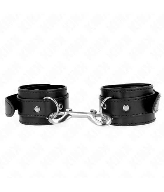 KINK - POTENZIALE DA POLSO FILA DI RIVETTI SINGOLA NERA REGOLABILE 17-28 CM X 5 CM