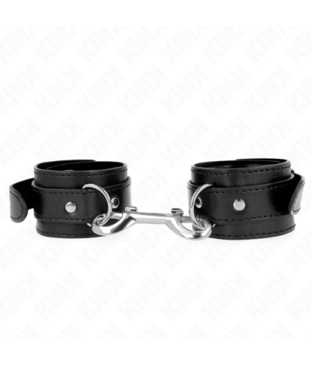 KINK - POTENZIALE DA POLSO FILA DI RIVETTI SINGOLA NERA REGOLABILE 17-28 CM X 5 CM