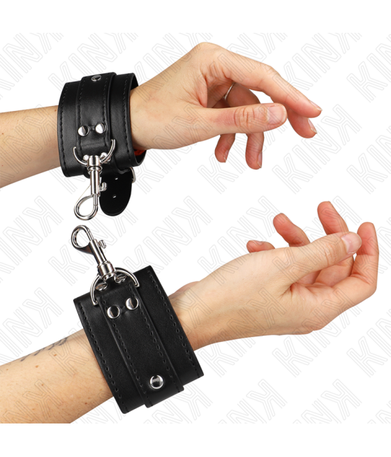 KINK - RESISTENZA DA POLSO PER DUNGEON CON CHIUSURA NERA REGOLABILE 21-28 CM X 5,5 CM