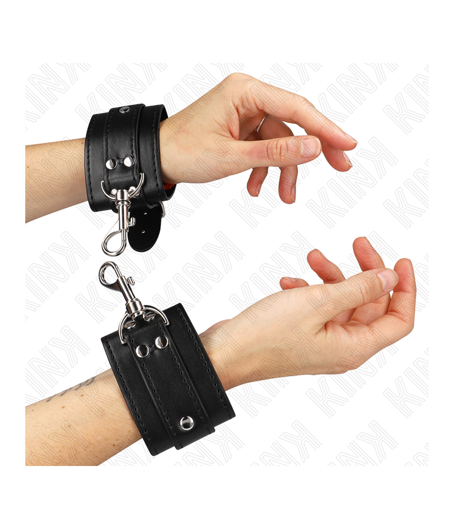 KINK - RESISTENZA DA POLSO PER DUNGEON CON CHIUSURA NERA REGOLABILE 21-28 CM X 5,5 CM