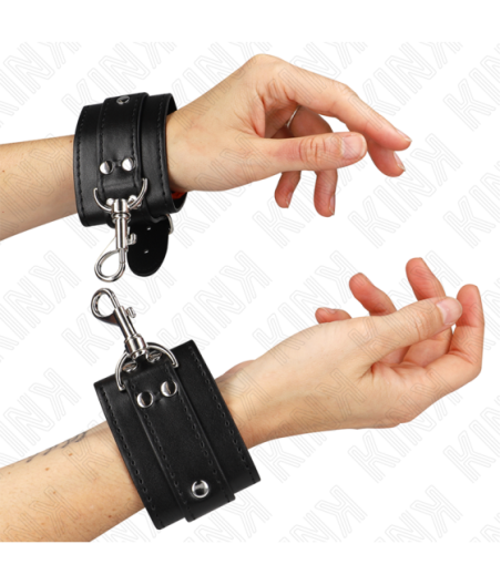 KINK - RESISTENZA DA POLSO PER DUNGEON CON CHIUSURA NERA REGOLABILE 21-28 CM X 5,5 CM