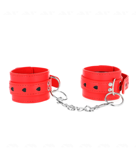 KINK - POLSO ROSSO CON INTARSIO A CUORE NERO REGOLABILE 21-28 CM X 5,5 CM