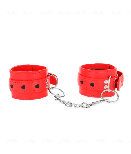 KINK - POLSO ROSSO CON INTARSIO A CUORE NERO REGOLABILE 21-28 CM X 5,5 CM